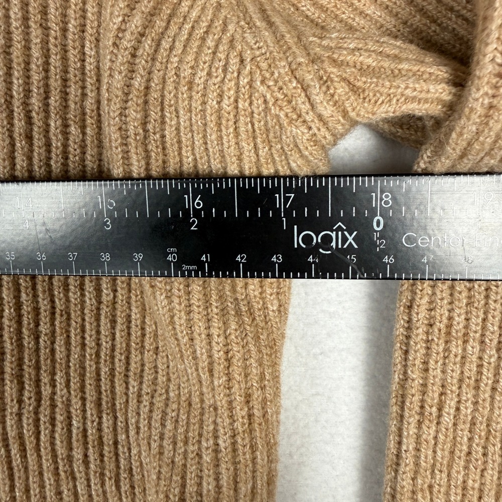 Banana Republic Womens XS Ribbed Full Zip Cardigan Sweater Tan Lambswool Blend - Picture 8 of 9